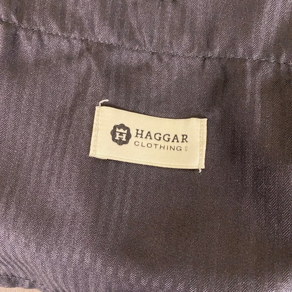 Haggar Dress Pants Trousers Men's Size 40x29 Brown Polyester Straight Leg